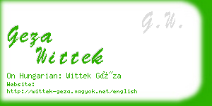 geza wittek business card